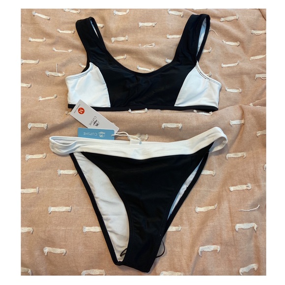 Black and White Cupshe Bikini NWT - Picture 1 of 2